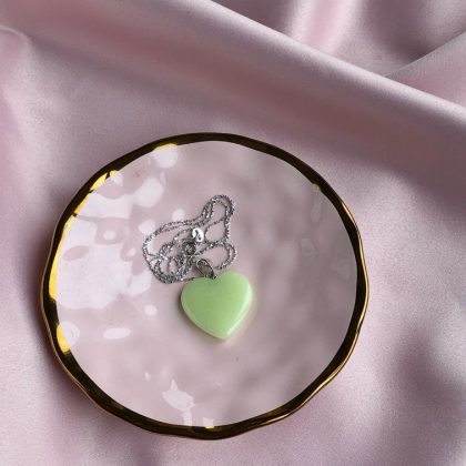 "Luck and prosperity" - Chinese Serpentine heart pendant, New jade pendant, Precious serpentine