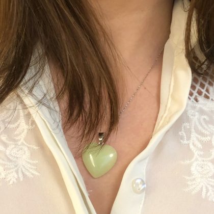 Glowing heart pendant in dark, fluorescent heart necklace, luxury gift for girlfriend, anniversary gift woman, Halloween Gift
