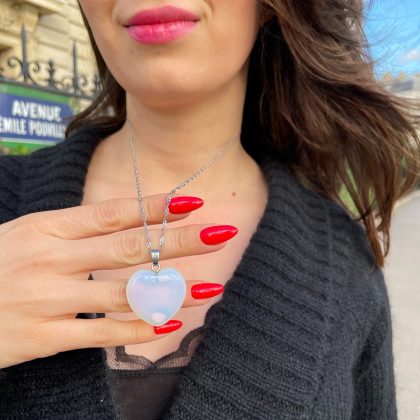 Big Opalite heart necklace