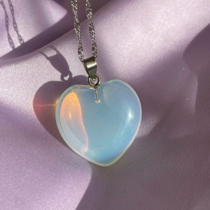 Large Opalite heart pendant