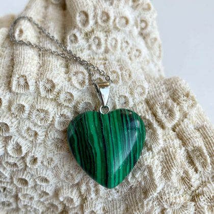 "Relationship" Malachite Heart pendant, manmade malachite necklace, luxury gift for her