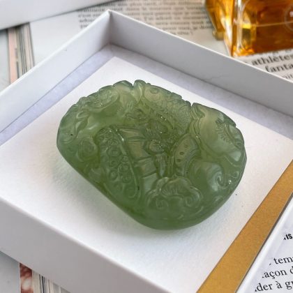 Premium Green Jade carved pendant