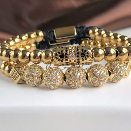Zircon bracelet men gold