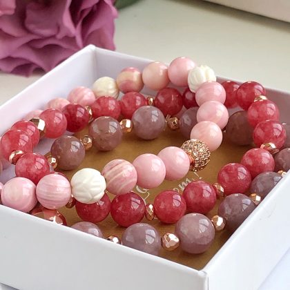 Pink rose bracelets
