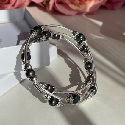 Black Pearl bracelet silver