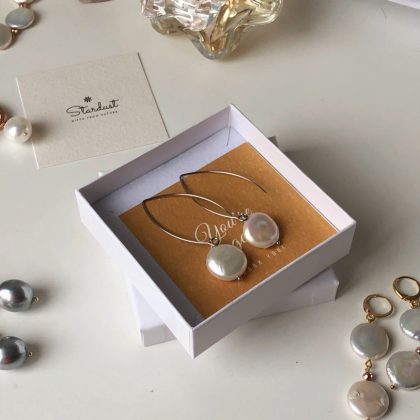 Genuine Flat Pearl Hook Earrings, french style pearl jewerly, minimalist braidsmaid earrings