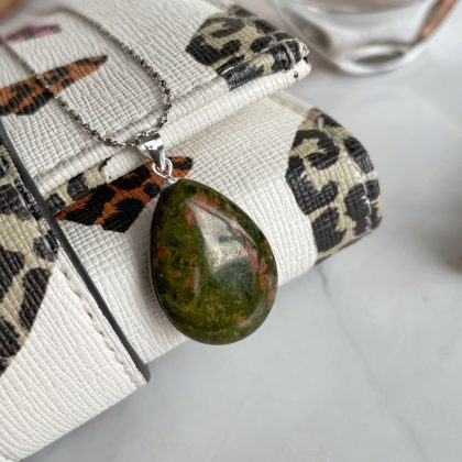 Unakite drop necklace for her