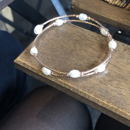 double wire pearl bracelet