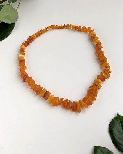 "Caramel" Raw Congac Amber necklace, beaded amber necklace, baltic amber healing necklace