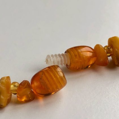 "Caramel" Raw Congac Amber necklace, beaded amber necklace, baltic amber healing necklace