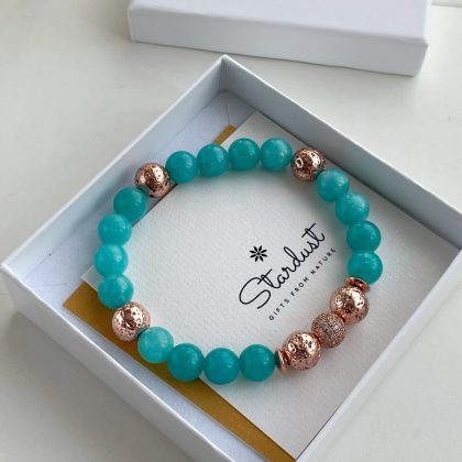 "Relax stone" Blue Amazonite Bracelet, soothing gemstone
