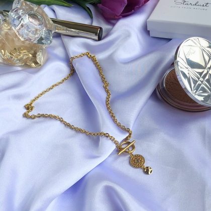 "Oriental style" Gold hammered coin necklace, oriental design, playful boho chic