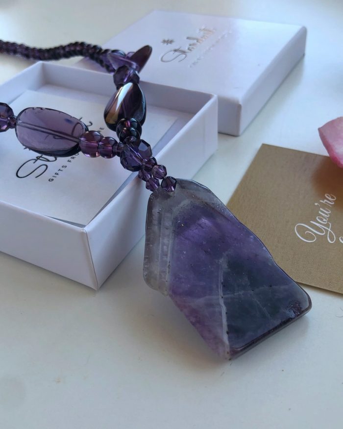 "Boho" Amethyst pendant necklace, birthday gift for women