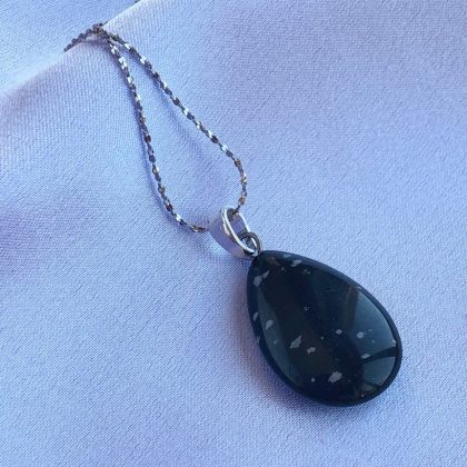 “Soothing” stone Snowflake Obsidian Pendant for her