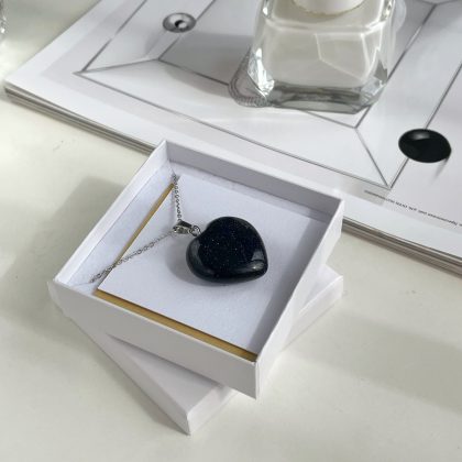 Luxury gift Goldstone heart pendant