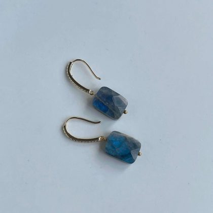 Rectangle Labradorite earrings handmade
