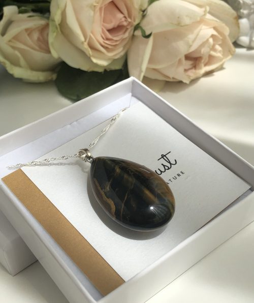 Tiger eye drop pendant for her