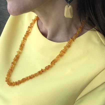 "Charming" Caramel Amber Chips necklace, baltic amber healing necklace