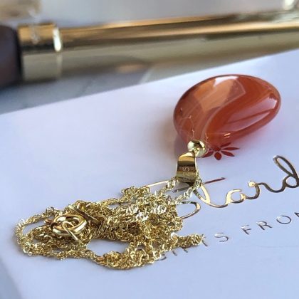 Gold filled chain Carnelian necklace