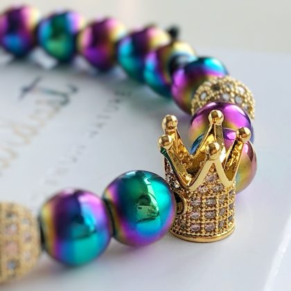 Crown CZ Diamond bracelet men