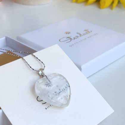 Clear Quartz heart pendant