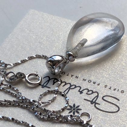 “Transparency” Rare Clear Quartz Pendant necklace, super clear clear crystal