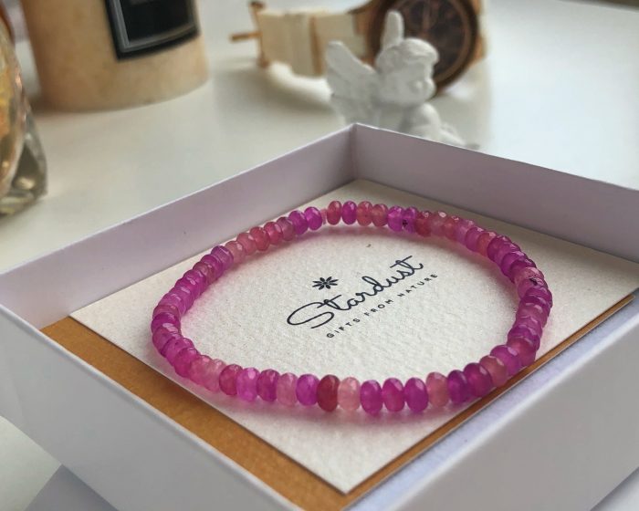 Pink Tourmaline beaded bracelet
