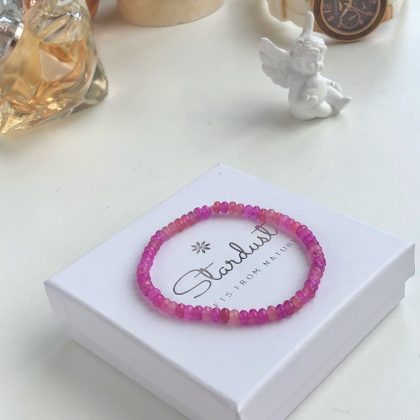 "Self-love" - Pink Tourmaline beaded bracelet 5mm, Tourmaline bracelet for women