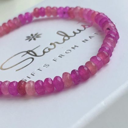 "Self-love" - Pink Tourmaline beaded bracelet 5mm, Tourmaline bracelet for women