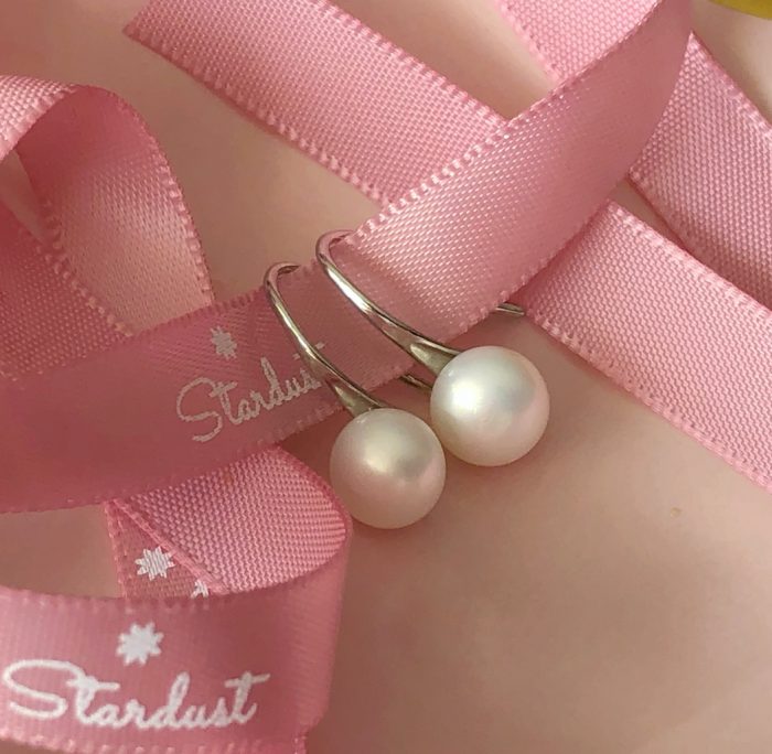 "Bridsmaid gift" TIny White Pearl Earrings for women, dangle pearl earrings
