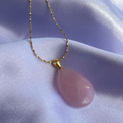 High grade rose quartz necklace