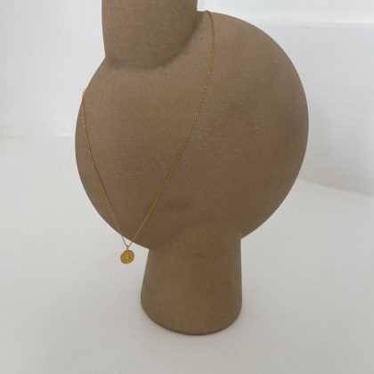 Minimalist gold coin necklace