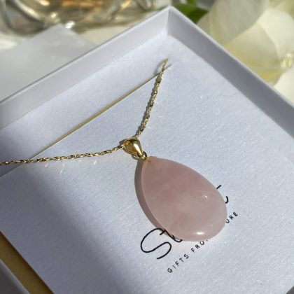 Premium rose quartz pendant gift