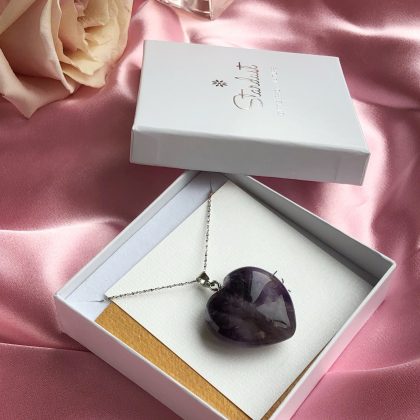 "Amethyst love" Deep Purple AMETHYST heart pendant, natural stone gift, mother's day gift