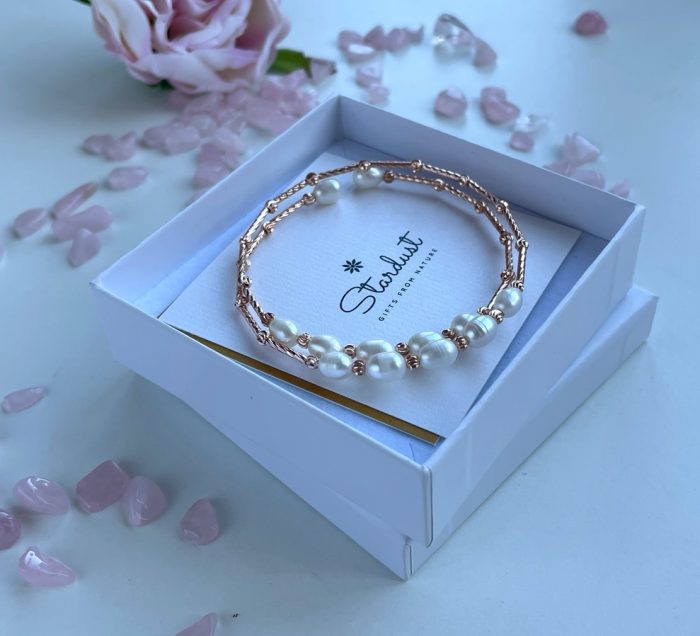 Luxury pearl bangle bracelet Stardust