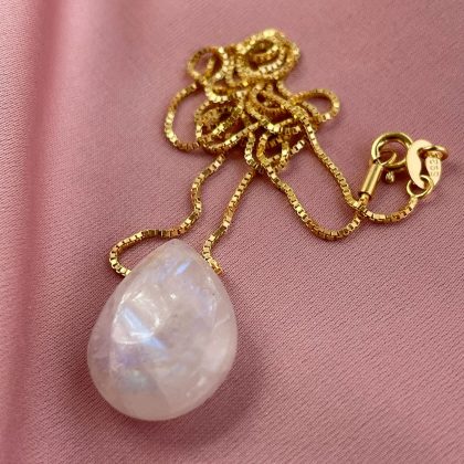Minimalist moonstone necklace gold