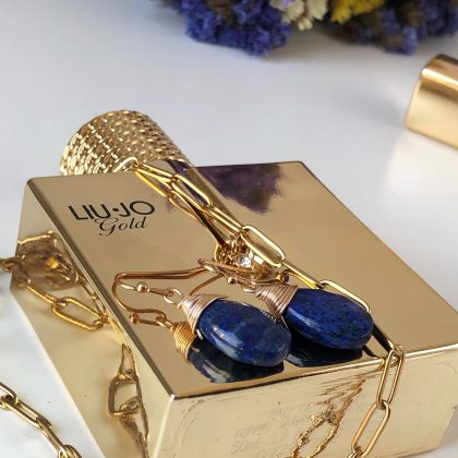 "Style" Lapis Lazuli Drop Earrings, blue drop earrings gold, boho chic jewelry