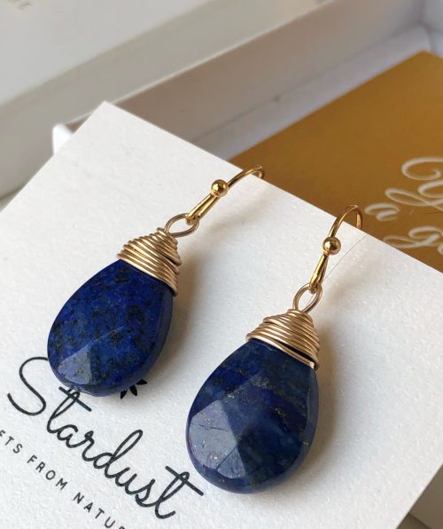 Lapis Lazuli earrings gold