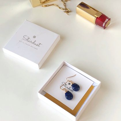 "Style" Lapis Lazuli Drop Earrings, blue drop earrings gold, boho chic jewelry