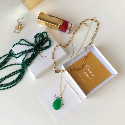 Green Jade pendant necklace