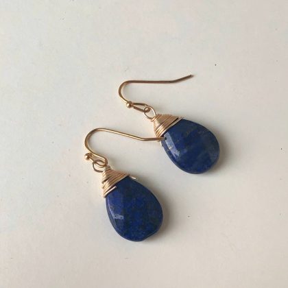Dark blue Lapis Lazuli earrings