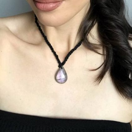 "Charming" genuine Purple LABRADORITE necklace, healing jewelry, reiki jewelry