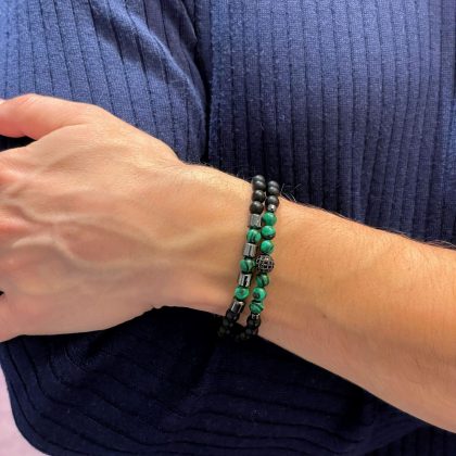 Malachite bracelet for men