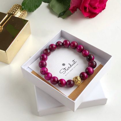 Pink Tiger eye bracelet for woman