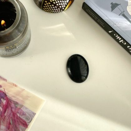 Jet Black Genuine Obsidian oval cabochon, genuine obsidian crystal, home decor
