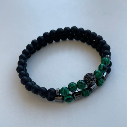 Green beaded bracelet men