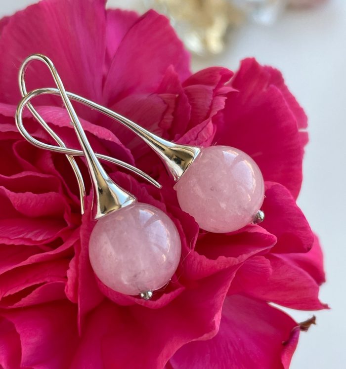 "Purity" natural gemstone - White Agate Earrings, Sterling Silver, gift for her - woman