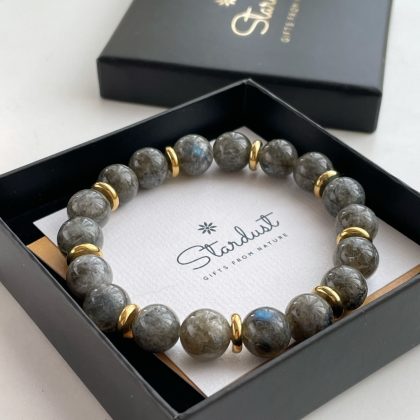 "Energy" Luxury LABRADORITE bracelet with gold filled separators, gift for women