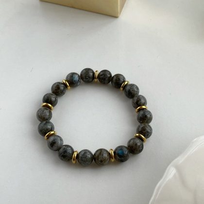 "Energy" Luxury LABRADORITE bracelet with gold filled separators, gift for women