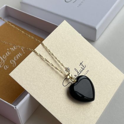 Obsidian heart pendant